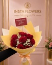 10 Roses with a free engraved card 10 وردات مع كارت محفور مخصص مجانًا