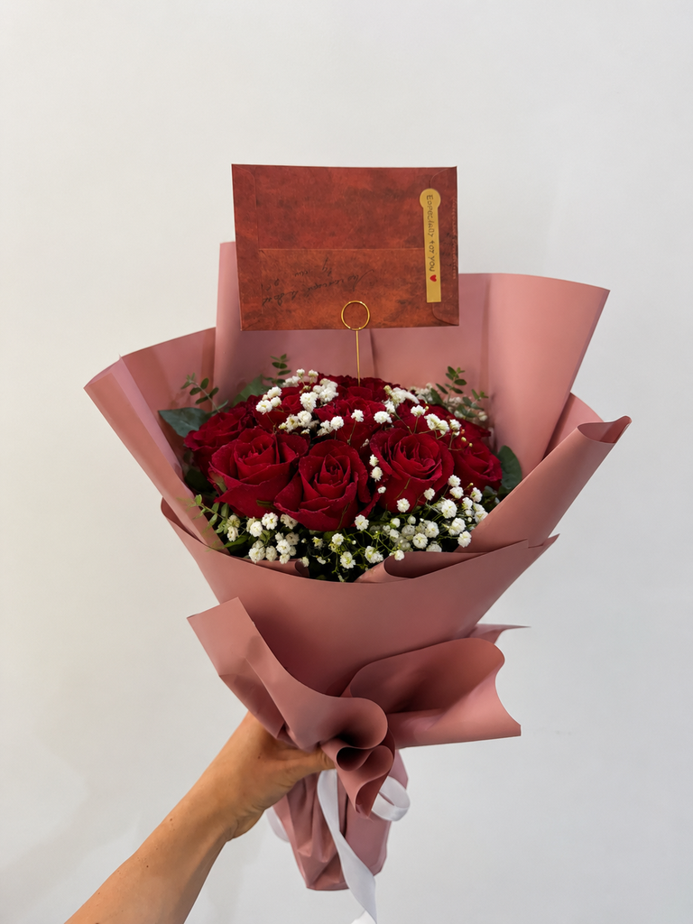 14 Red Roses 🌹 customized message card