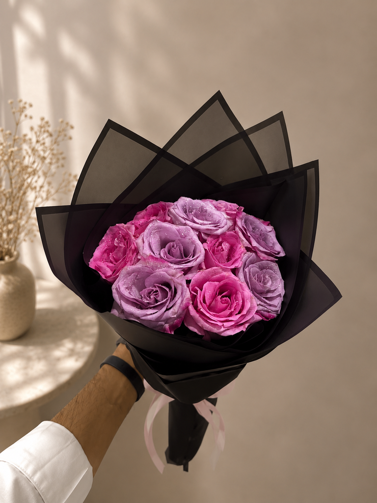 10 Pink & Purple velvet Bouquet 💐