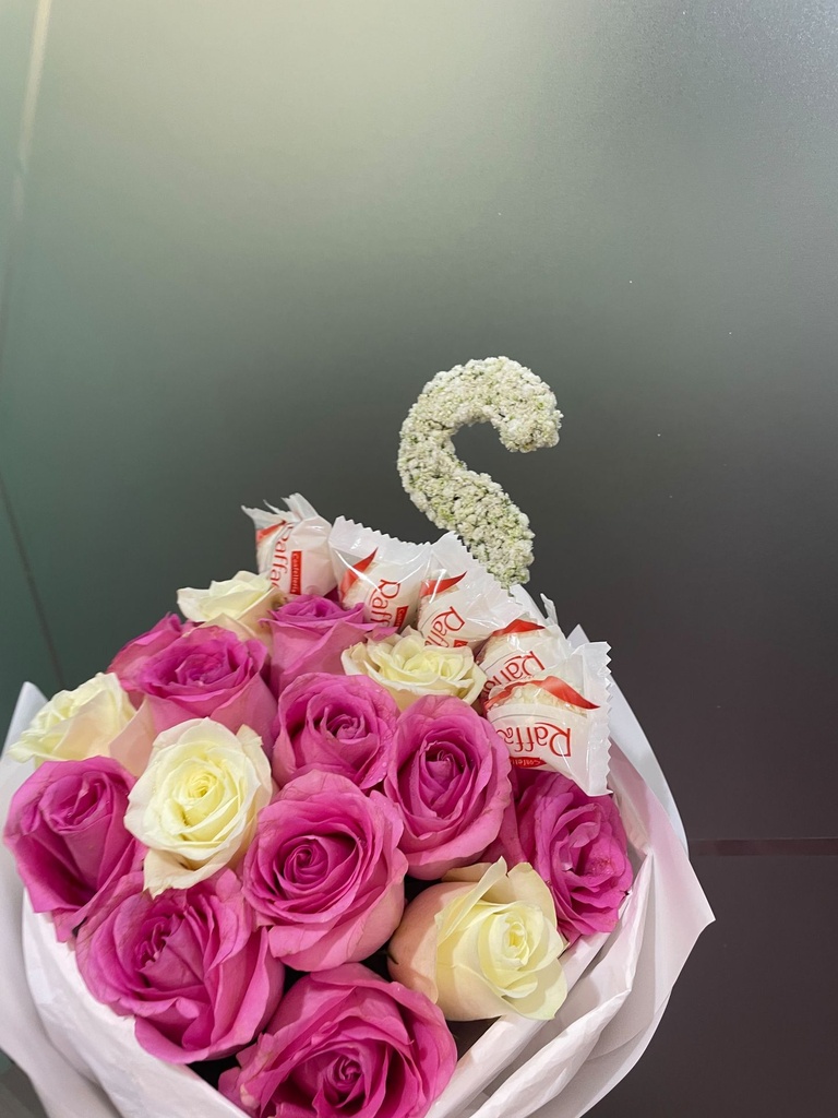 15 Rose I Miss you bouquet 🫶 customized Letter of your soul& Rafaelo chocolate 🍫