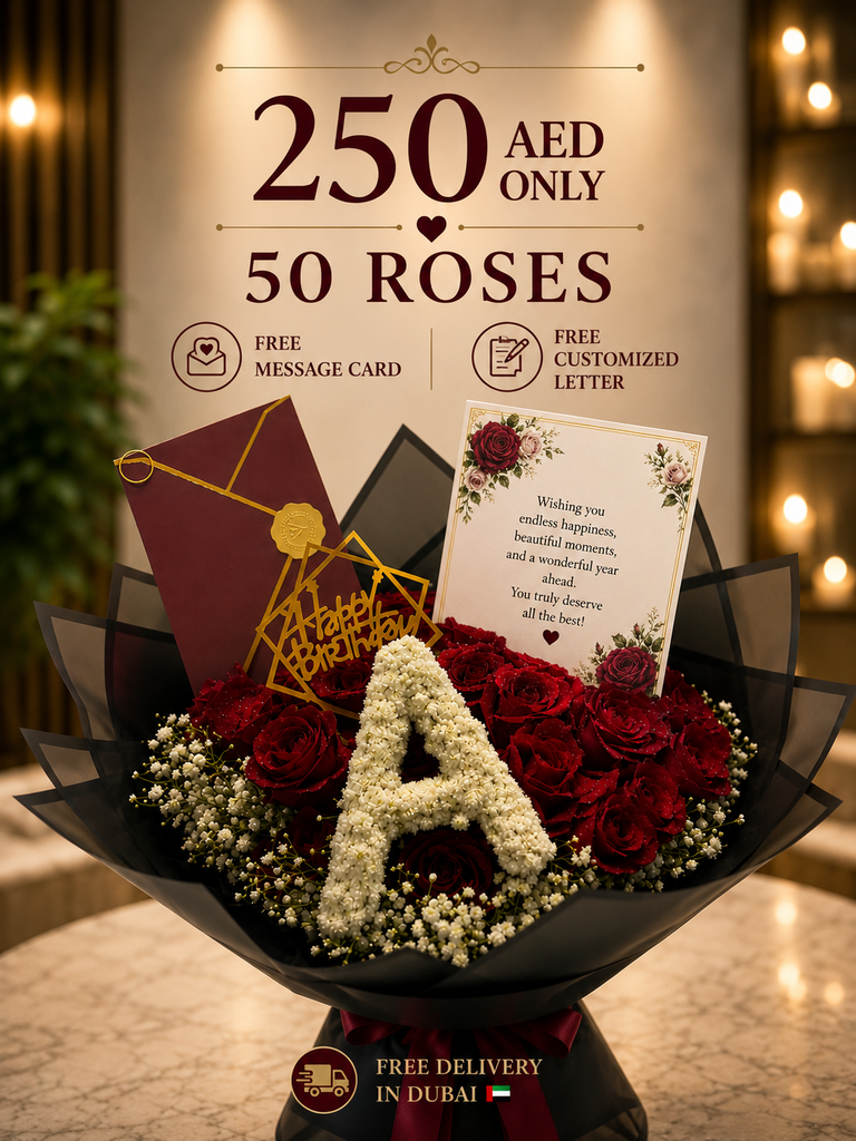 50 Roses - Customized Letter of your Soul